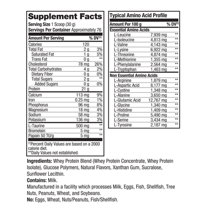 Prolab Nutrition Advanced Essential Whey Vanilla Donut Supplement Panel