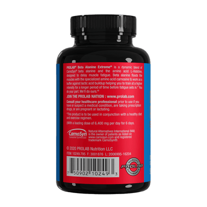BETA ALANINE EXTREME® delays muscle fatigue and help extend high intensity training sessions with a dynamic blend of CarnoSyn® beta alanine and L-Histidine, amino acids that helps support the production of carnosine.†