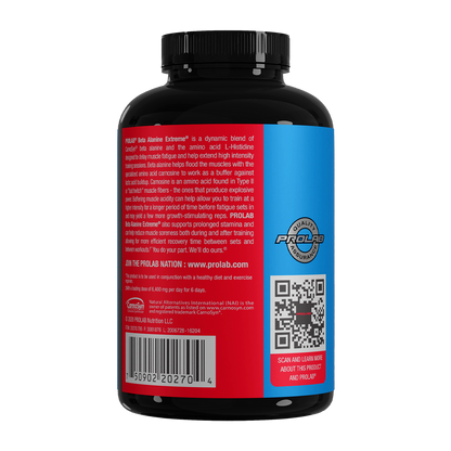 BETA ALANINE EXTREME® delays muscle fatigue and help extend high intensity training sessions with a dynamic blend of CarnoSyn® beta alanine and L-Histidine, amino acids that helps support the production of carnosine.†