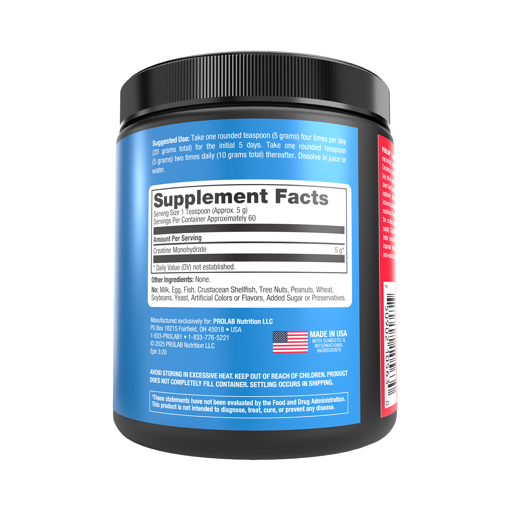 Prolab Nutrition Micronized Creatine Monohydrate Powder | International Market Product