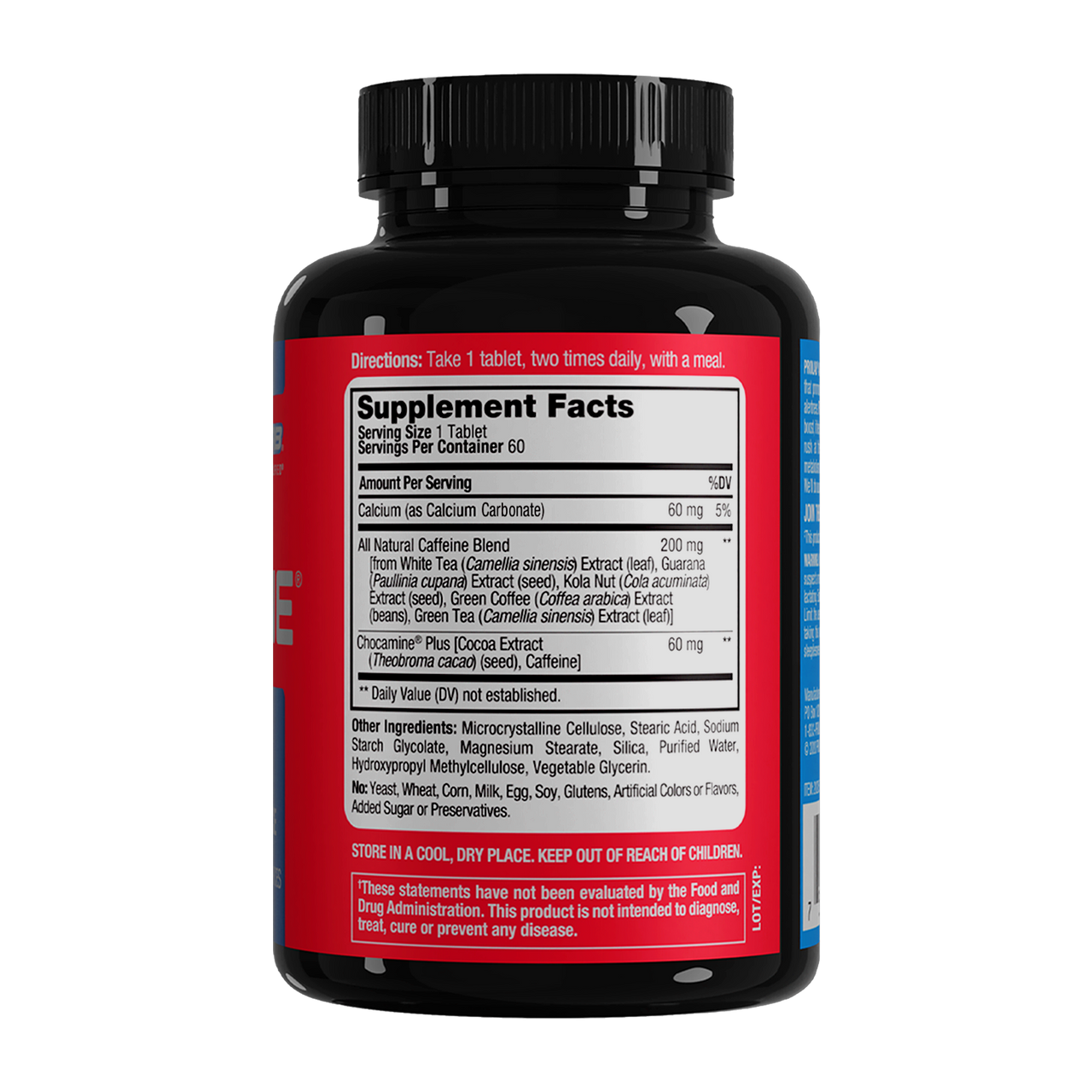 Advanced Caffeine Supplement Facts and Panel on bottle