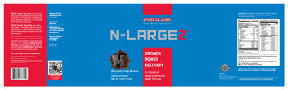 Prolab Nutrition N-Large2 Mass Gainer Chocolate Fudge Brownie Label