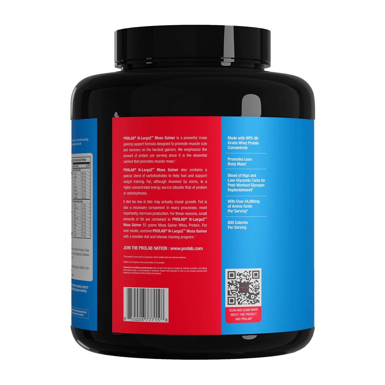 Prolab Nutrition N-Large2 Mass Gainer Chocolate Fudge Brownie Left