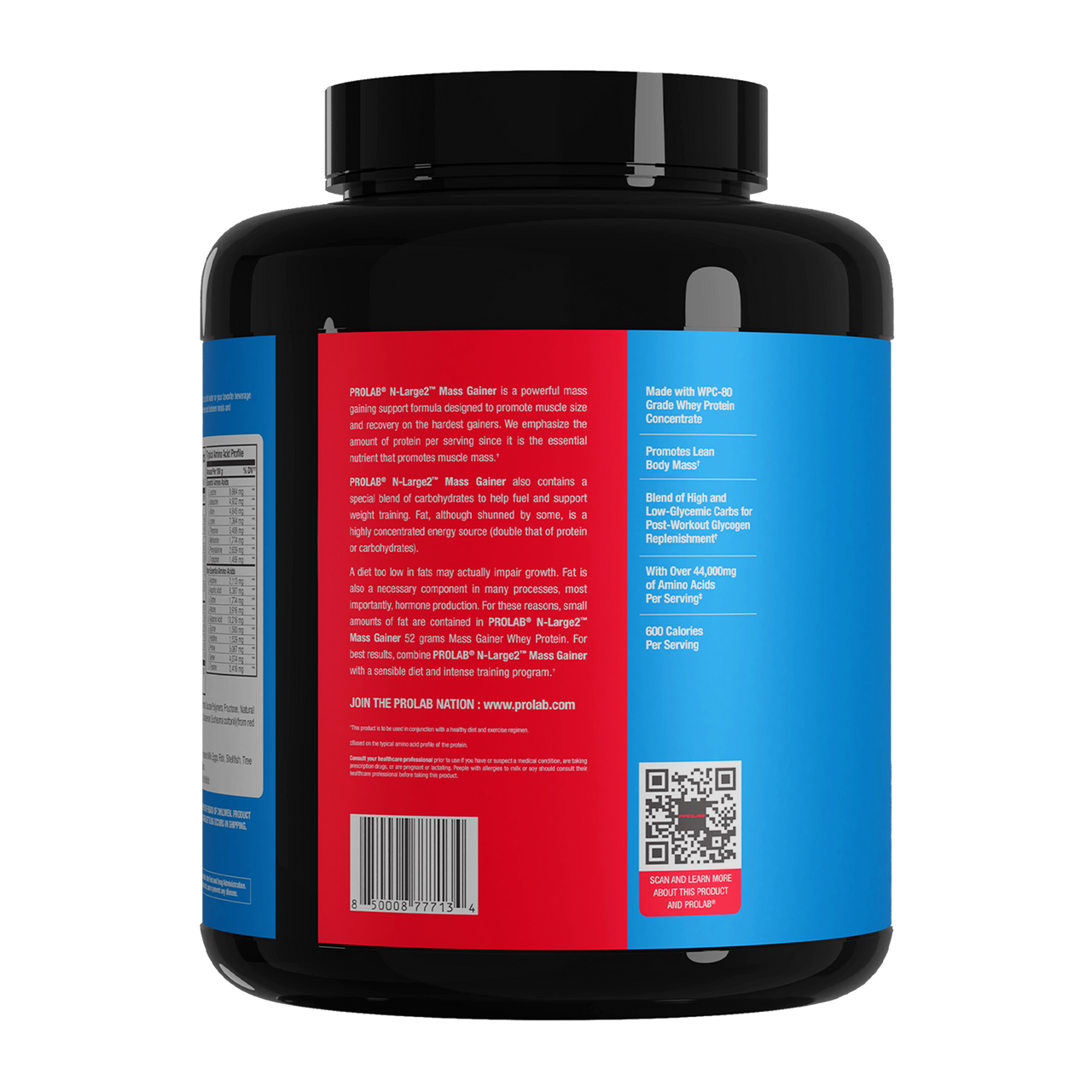 Prolab Nutrition N-Large2 Mass Gainer Vanilla Cupcake Left