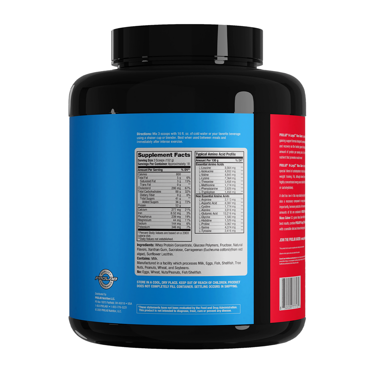 Prolab Nutrition N-Large2 Mass Gainer Vanilla Cupcake Right