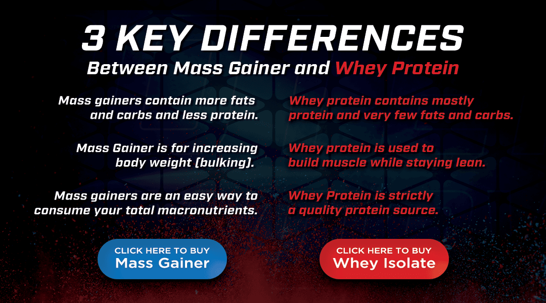 mass gainer vs whey differences